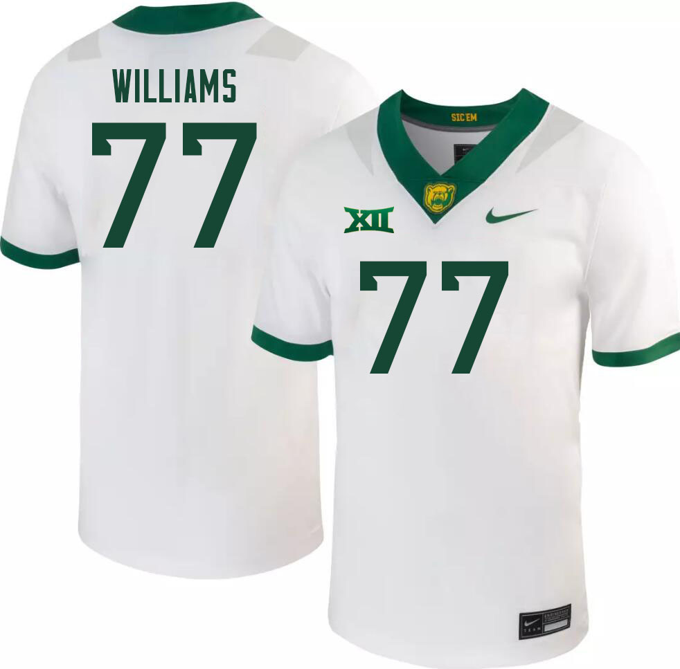 Men-Youth #77 Tate Williams Baylor Bears 2023 College Football Jerseys Stitched-White
